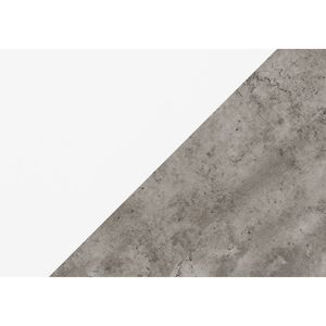 Scrivania per Laptop da 48 Pollici per Ufficio Domestico con Laminato Effetto Cemento Bianco e Cassetti Portaoggetti in Metallo Bianco per Configurazione Destra e Sinistra - Product Image 1