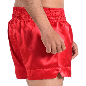 Wholesale Price Heavyweight Satin Fabric Competition Style Muay Thai Shorts Embroidered Logo Classic MMA Workout Muay Thai Short - Product Image 1