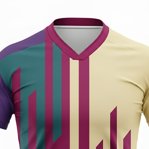 Men's V-Neck Geometric Soccer Jersey Short Sleeve Moisture Wicking Polyester All Seasons Athletic Fit - Product Image 5