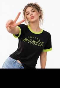 เสื้อยืดผู้หญิงฤดูร้อน สีกรมท่า ผ้าฝ้ายนุ่ม สวมใส่สบาย คอกลม แขนสั้น ระบายอากาศได้ดี คุณภาพสูง รับสกรีนลายตามสั่ง - Product Image 5