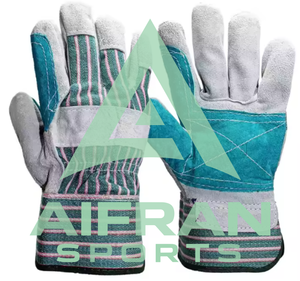 Guantes de Trabajo de Cuero Vacuno de Doble Palma AIFRAN, Guantes de Seguridad de Alta Visibilidad con Reflectores para la Construcción, Venta al Por Mayor - Product Image 2