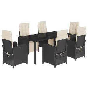 Conjunto de Comedor para Patio en Negro y Blanco Crema para Uso en Jardín - Product Image 2