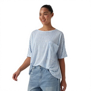Camiseta de Algodón Sólido Ever Glow para Mujer, Talla Grande, con Bolsillo, Cuello Redondo, Casual, Manga Larga, Ecológica, de Secado Rápido - Product Image 1