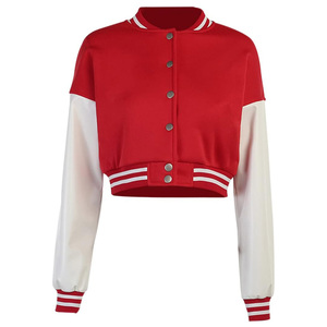 Veste universitaire courte personnalisée pour femme en laine, style Letterman, service d'échantillons OEM disponible - Product Image 4