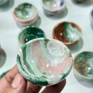 Bol en pierre précieuse de jaspe licorne de 2 pouces, sculpté à la main, bol décoratif Feng Shui pour la décoration de la maison, cadeau - Product Image 1