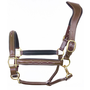 High Quality Horsekraft Italian Leather Anatomic Horse <b>Halter</b> Brass Buckle Fancy Stitching Customizable Color Logo Durable - Product Image 1