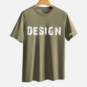 Camiseta de Algodón Lisa para Hombre, Manga Corta, Cuello Redondo, Corte Regular, Color Sólido Informal, Tejido de Punto Transpirable - Product Image 1