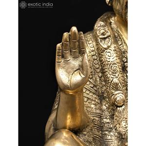 Statue élégante de sculpture en laiton Sai Baba de 24 pouces pour la décoration intérieure ou l'espace de méditation - Product Image 4