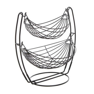 Eco Friendly Powder Coated Iron Circle Fruit <b>Basket</b> Large Capacity Foldable Wire <b>Storage</b> Organizer for <b>Vegetables</b> - Product Image 2