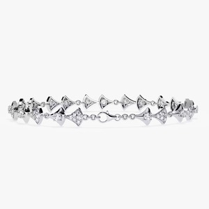 18k White Gold Plated Moissanite Mix Diamond Bracelet & Bangle Round Cut Jewelry - Product Image 5