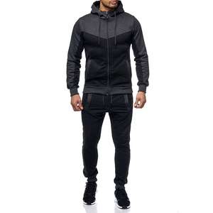 Ensemble de survêtements décontractés pour hommes, streetwear d'hiver, respirant, à capuche, manches longues, jogging, polyester/coton - Product Image 1