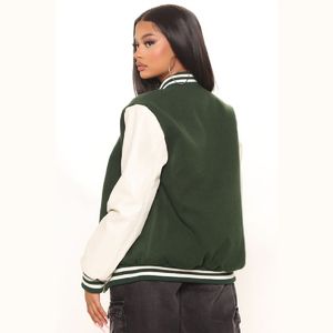 Chaqueta Varsity para Mujer, Estilo Béisbol, Puños Acanalados, Chaqueta Bomber Clásica con Letras, para el Mercado Mayorista de Ropa - Product Image 2