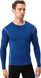 Men's Slim Fit Compression Long <b>Sleeve</b> Performance Shirt Premium Quick Dry Eco-Friendly Spandex/Polyester <b>Base</b> <b>Layer</b> Athletic - Product Image 4