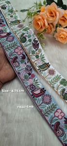 Dentelle en organza brodée à l'ordinateur, motif floral vintage multicolore, écologique, motifs vibrants, pour vêtements, artisanat, textile - Product Image 5