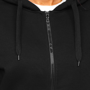 Vente en gros de vêtements pour femmes en polyester/coton, à manches longues, zippés, respirants, avec logo personnalisé brodé ou imprimé, OEM/ODM, style vintage tricoté. - Product Image 5
