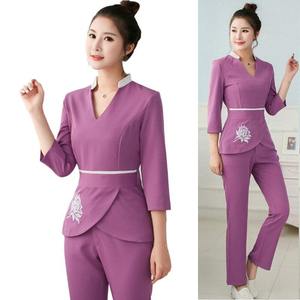 Uniforme de Salón de Belleza al por Mayor para Mujer, Ropa de Trabajo, Uniforme de Salón de Belleza con Tatuaje de Flor, Hermoso Diseño Pakistaní - Product Image 4