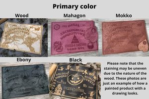 Tavola da 12 pollici Ouija con la testa della morte falena e luna dal legno gotico o decorazione strega spirito gioco occulto pratica regalo di Halloween - Product Image 6