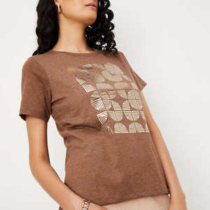 Camiseta Corta Ecológica para Mujer, Corte Regular Informal, Suave y Transpirable, Top de Moda para Primavera - Product Image 4
