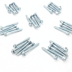 High Strength Class 4 Metric/Inch Carbon Steel C1022/1018 Sharp Point External Hex Head Coarse Wood Thread HRC22-32 Zinc Screw - Product Image 1