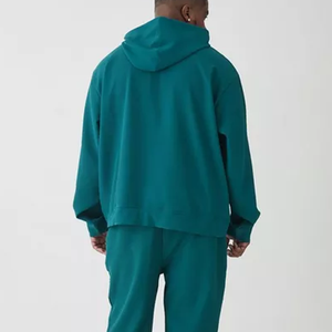 Sudadera con capucha para hombre, color verde sólido, al por mayor, personalizable, con hombros caídos, estilo oversize, para invierno - Product Image 5