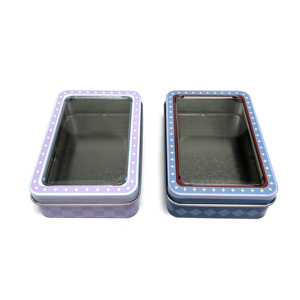 Custom Printed Rectangular Tinplate Box Airtight Metal <b>Tin</b> Container with Window for <b>Tea</b> Gift Packaging - Product Image 1
