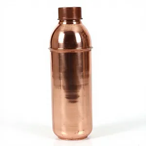 Bouteille de voyage en cuivre pur, finition mate, artisanale et unique, design traditionnel, portable - Product Image 5