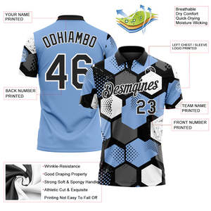 Polo de sport unisexe personnalisé, sublimation numérique, contrôle de l'humidité, vêtements de sport en polyester, fournisseur OEM, directement de l'usine - Product Image 3