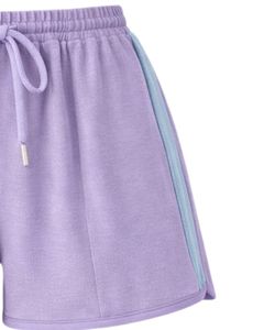 Lavender Women Camisole And Shorts <b>Set</b> Summer Two Piece Outfit Cotton Blend Crop Top Drawstring Shorts Casual Lounge Wear <b>Set</b> - Product Image 5