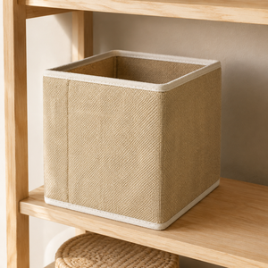 Natural Jute Foldable <b>Storage</b> <b>Basket</b> 27x27x27 cm Home <b>Storage</b> Organizer Custom Logo Wholesale OEM ODM Private Label Manufacturer - Product Image 5
