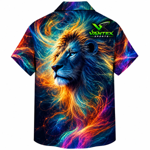 Camisa Hawaiana Casual para Hombre Vantex Sports, Manga Corta, Estampado Floral de Verano, Popelina Transpirable 100% Poliéster, Logotipo Frontal, para Vacaciones - Product Image 6
