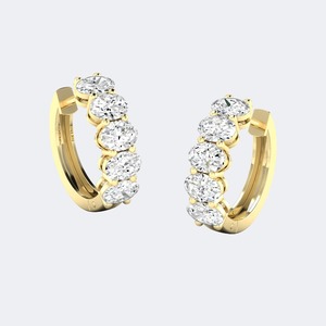 Pendientes de Diamantes Cultivados en Laboratorio de Corte Brillante Ovalado de Lujo de 2.00 CTW en Plata de Ley 925, Color EF, Claridad VSVVS, Joyas Taurus - Product Image 2