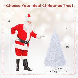 Albero di Natale Bianco 5/6/7/8 Piedi con Gambe in Metallo Solido, Decorazione Festiva per le Feste - Product Image 2