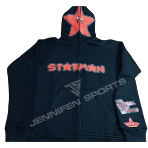 Sudadera con capucha de invierno 2026 100% algodón con forro polar para hombre, gruesa, con cremallera completa, personalizada, informal, transpirable, de secado rápido, holgada, al por mayor - Product Image 1