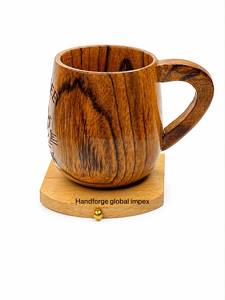 Tasse à café en bois écologique de 200 ml au design classique, taille personnalisée, prix d'usine, idéale pour les fêtes - Product Image 3