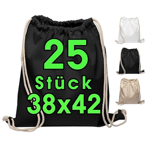 Bolsas de Algodón con Cordón, 38x42cm, Bolsa de Lona Lisa para Gimnasio, Mochila para Impresión Personalizada, Bolsa de Estilo de Vida, Bolsa de Compras - Product Image 1