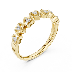 Bague en or jaune 14K 18K avec diamant de laboratoire brillant rond DEF VVS en forme de cœur, bijoux fins, cadeau d'anniversaire, OEM ODM, vente en gros - Product Image 3