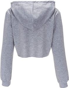 Sudadera corta con capucha para mujer, ropa para Parte Superior Femenina, con cuello redondo, personalizada, venta al por mayor - Product Image 4