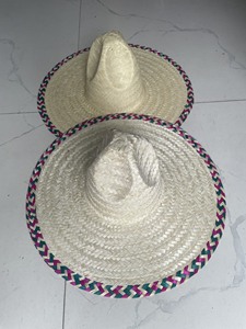 Sombrero de ala ancha personalizado con rayas amarillas, estilo mexicano, informal, para esquí, pescador, con correa ajustable, para verano, uso diario y fiestas. - Product Image 1