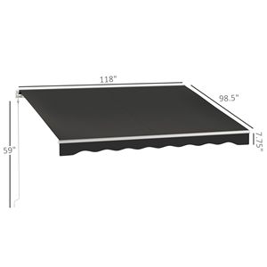 Toldo Retráctil Eléctrico de 10 Pies x 8 Pies con Protección UV, Manivela Manual y Control Remoto para Terraza, Protección Solar - Product Image 3