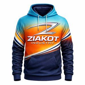 Sudadera con Capucha Deportiva de Moda con Degradado Azul Claro, Blanco y Azul Marino del Fabricante - Product Image 4