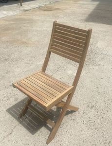 Silla de Playa Plegable de Madera de Teca con Asiento de Listones, Silla de Descanso para Restaurante, Hotel, Uso en Exteriores - Product Image 1