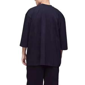 T-shirt oversize tendance pour homme, logo personnalisé, 100 % coton épais 300 g/m², col rond, manches courtes, séchage rapide, style épaules tombantes - Product Image 6