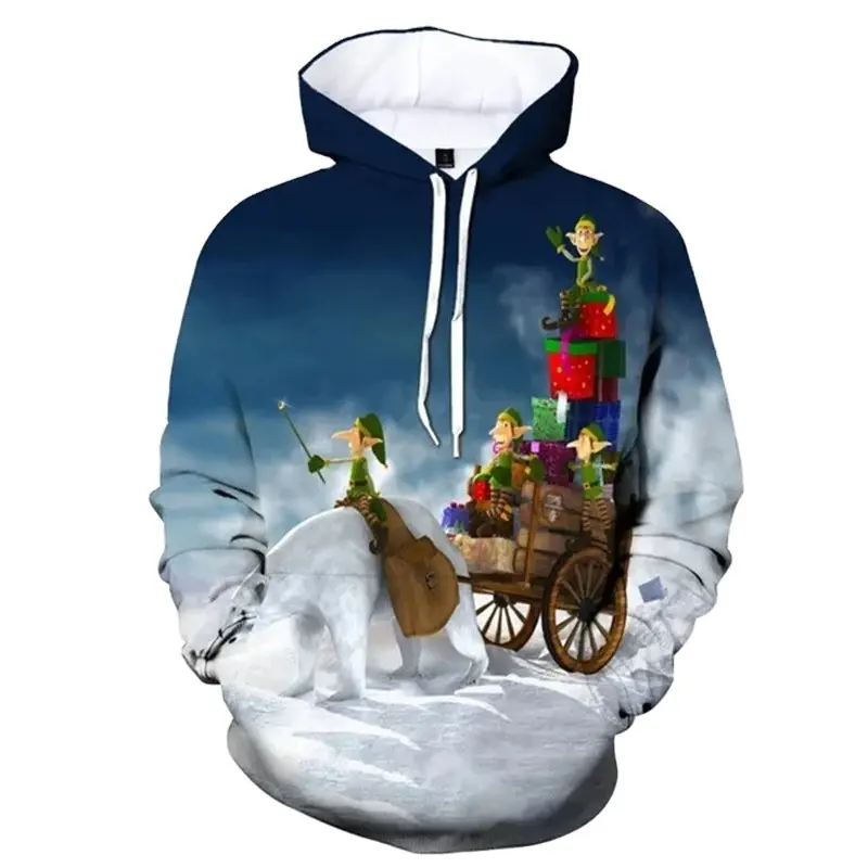 New Fashion Weihnachten 3D-Druck Hoodie Herren und Damen Weihnachts mann Coole Weihnachts sport Pullover Hoodie Kleidung