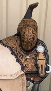 Nouvelle selle de travail Western en cuir de vachette de qualité supérieure, équipement d'équitation confortable, selle Western en cuir de style anglais - Product Image 2