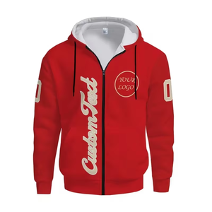 Men's Custom Zip-Up Fleece Hoodie Eco-Friendly Cartoon Pattern Personalized Name/Number/Logo Fashionable Design Sports - Product Image 1