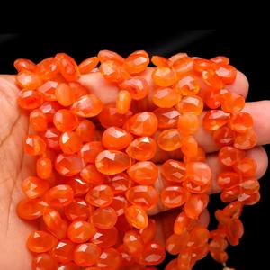 Perles de cornaline naturelle facettées en forme de poire pour la fabrication de bijoux, colliers et pendentifs, fournisseur en gros en Inde - Product Image 1