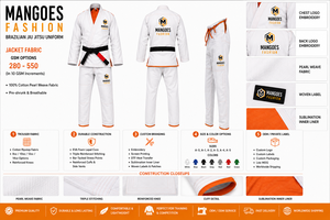 Kimono de Jiu Jitsu BJJ con Logotipo Personalizado en la Parte Delantera, 450GSM, Unisex, 100% Algodón, Absorbente de Humedad, Uniforme de Artes Marciales Resistente - Product Image 6