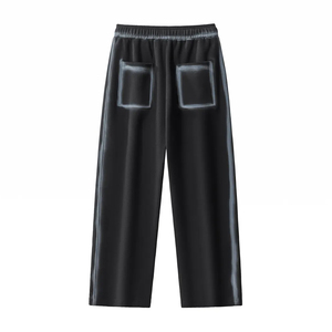 กางเกงวอร์มทรงตรงสไตล์สตรีท ล้างสีแบบแอซิด 350GSM ผ้าฟลีซ มีเชือกผูก เอวสม็อค พิมพ์ลายลำลอง สำหรับผู้ชาย เหมาะกับกิจกรรมกลางแจ้งและเล่นกีฬา - Product Image 2