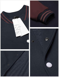 Blousons universitaires d'hiver pour hommes et femmes, style classique Letterman, manteau bomber de baseball, logo brodé personnalisé, uniforme d'équipe scolaire, 100% laine de mouton - Product Image 3