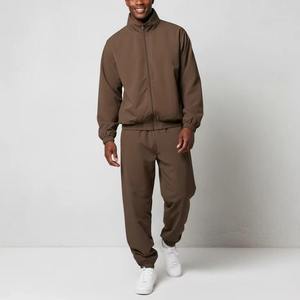 Men's Orange Solid 2 in 1 Loose Fit Full <b>Zip</b> Stand Collar Casual Sportswear Set Winter Wear Breathable Polyester Fabric - Product Image 3